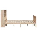 Lit bibliothèque sans matelas 160x200 cm bois massif de pin