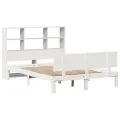 Lit bibliothèque sans matelas blanc 140x200 cm bois pin massif