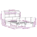 Lit bibliothèque sans matelas blanc 140x200 cm bois pin massif