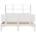 Lit bibliothèque sans matelas blanc 160x200 cm bois pin massif