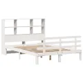 Lit bibliothèque sans matelas blanc 160x200 cm bois pin massif