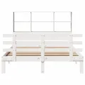 Lit bibliothèque sans matelas blanc 160x200 cm bois pin massif