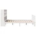 Lit bibliothèque sans matelas blanc 160x200 cm bois pin massif
