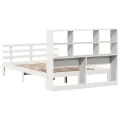 Lit bibliothèque sans matelas blanc 160x200 cm bois pin massif