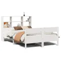 Lit bibliothèque sans matelas blanc 160x200 cm bois pin massif