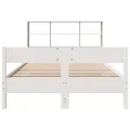 Lit bibliothèque sans matelas blanc 160x200 cm bois pin massif