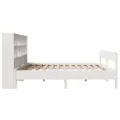 Lit bibliothèque sans matelas blanc 160x200 cm bois pin massif