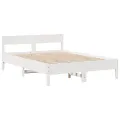 Lit bibliothèque sans matelas blanc 160x200 cm bois pin massif
