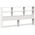 Tête de lit avec rangement blanc 180 cm bois massif de pin