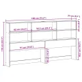 Tête de lit avec rangement blanc 180 cm bois massif de pin