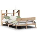 Lit bibliothèque sans matelas 120x200 cm bois de pin massif