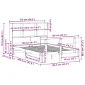 Lit bibliothèque sans matelas 120x200 cm bois de pin massif