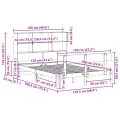 Lit bibliothèque sans matelas 120x190 cm bois de pin massif