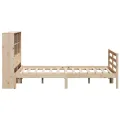 Lit bibliothèque sans matelas 140x200 cm bois massif de pin