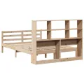 Lit bibliothèque sans matelas 140x200 cm bois massif de pin