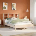 Lit bibliothèque sans matelas 140x200 cm bois massif de pin