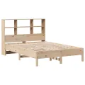 Lit bibliothèque sans matelas 140x200 cm bois massif de pin