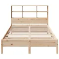 Lit bibliothèque sans matelas 140x200 cm bois massif de pin
