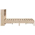 Lit bibliothèque sans matelas 140x200 cm bois massif de pin