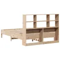 Lit bibliothèque sans matelas 140x200 cm bois massif de pin