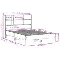 Lit bibliothèque sans matelas 140x200 cm bois massif de pin