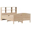 Lit bibliothèque sans matelas 140x200 cm bois massif de pin