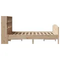 Lit bibliothèque sans matelas 140x200 cm bois massif de pin