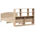 Lit bibliothèque sans matelas 140x200 cm bois massif de pin