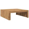 Table basse chêne artisanal 100x100x35 cm bois d'ingénierie