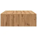Table basse chêne artisanal 100x100x35 cm bois d'ingénierie