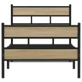Cadre de lit en métal sans matelas chêne sonoma 100x200 cm