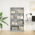 Bibliothèque sonoma gris 80x24x143 cm bois d'ingénierie