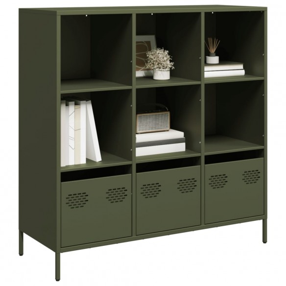 Buffet haut vert olive 101,5x39x103,5 cm acier