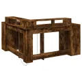 Bureau et lumières LED chêne fumé 152x152x91cm bois ingénierie