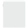 Tables de chevet murales avec lumières LED 2 pcs blanc