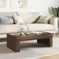 Table basse avec LED infini chêne marron 90x50x30 cm