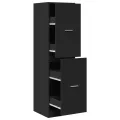 Armoire d'apothicaire noir 40x41x144,5 cm bois d'ingénierie