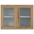 Armoire en verre suspendue chêne artisanal bois d'ingénierie