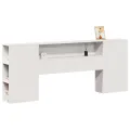 Tête de lit avec rangement blanc 200 cm bois massif de pin