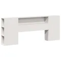 Tête de lit avec rangement blanc 200 cm bois massif de pin