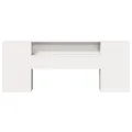 Tête de lit avec rangement blanc 200 cm bois massif de pin