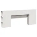 Tête de lit avec rangement blanc 200 cm bois massif de pin