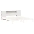 Tête de lit avec rangement blanc 200 cm bois massif de pin
