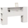 Tête de lit avec rangement blanc 160 cm bois massif de pin