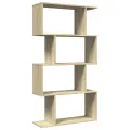 Étagère séparatrice de pièce 4 niveaux chêne sonoma 70x24x129cm