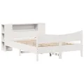 Cadre de lit sans matelas blanc 160x200 cm bois de pin massif