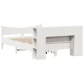 Cadre de lit sans matelas blanc 160x200 cm bois de pin massif