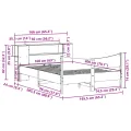 Cadre de lit sans matelas blanc 160x200 cm bois de pin massif