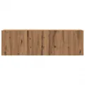 Meuble TV mural chêne artisanal 100x30x30 cm bois d'ingénierie