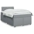 cadre de lit et matelas gris clair 120x190 cm tissu